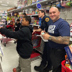 police recruit and family picking out