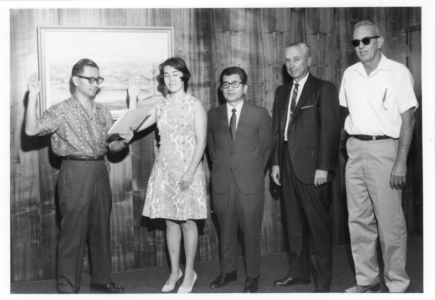 Policewoman Reis being sworn in