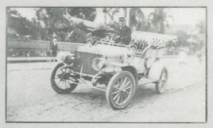 First car registered in county