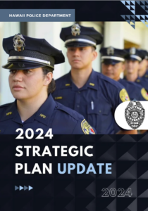 Cover of 2024 Strategic Plan Update with image of police officers in a row.