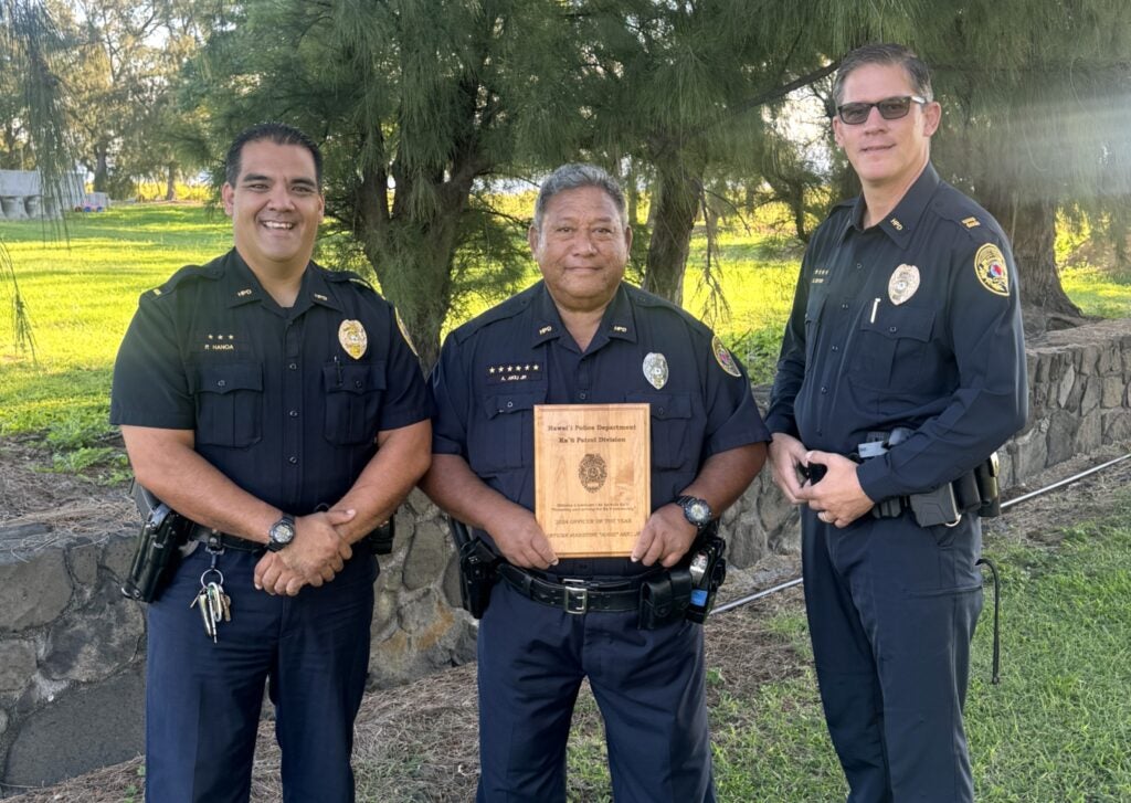 Lieutenant Pernell Hanoa (Left)/Officer Augustine Akiu Jr. (Center)/Captain Edwin Buyten (Right)