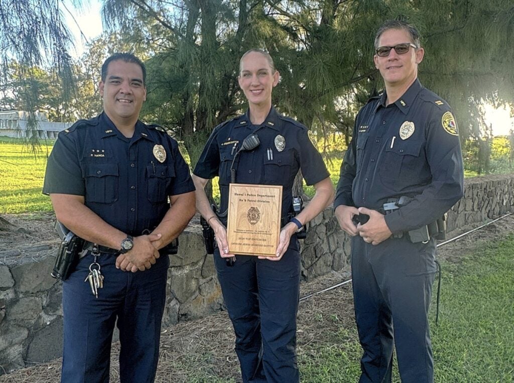 Lieutenant Pernell Hanoa (Left)/Officer Jenna Kosinski-Santos (Center)/Captain Edwin Buyten (Right)