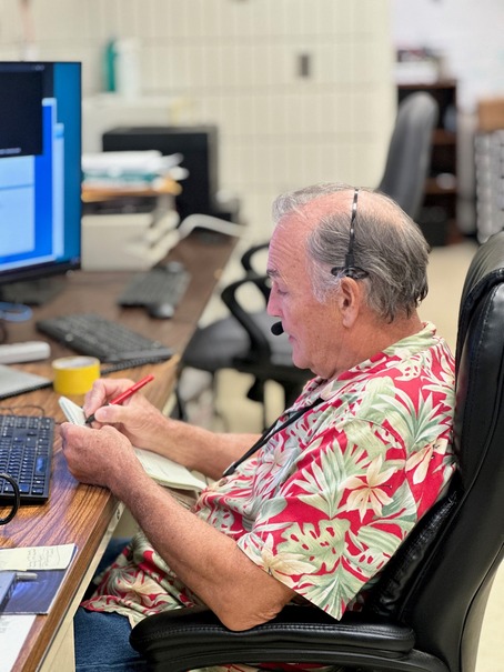 Man working at a computer